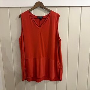 Lauren Ralph Lauren Women's Sleeveless Clay Red Blouse, Size 3X